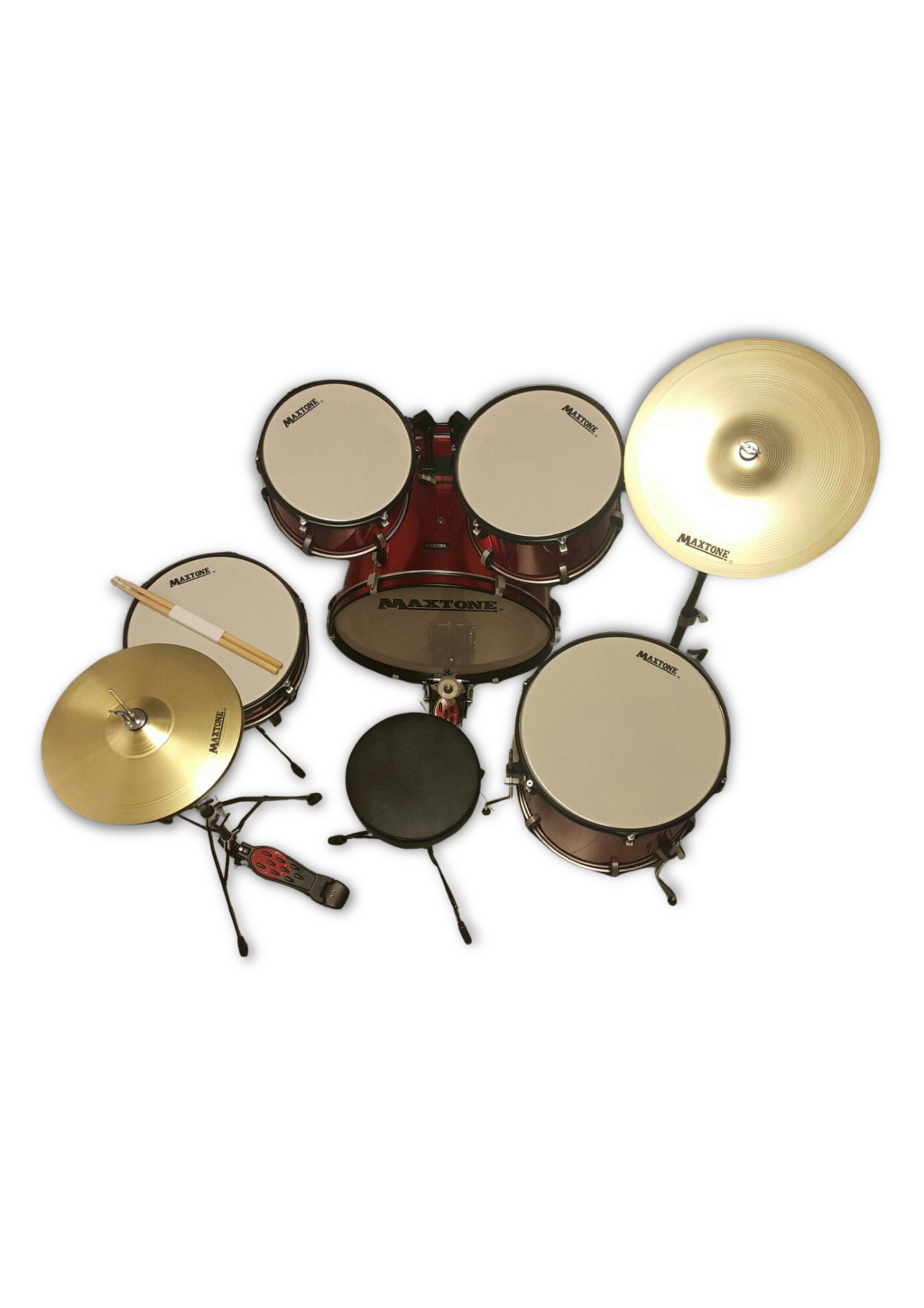 Maxtone MXC-3017 davul seti – üstten tüm parçalar görünüm