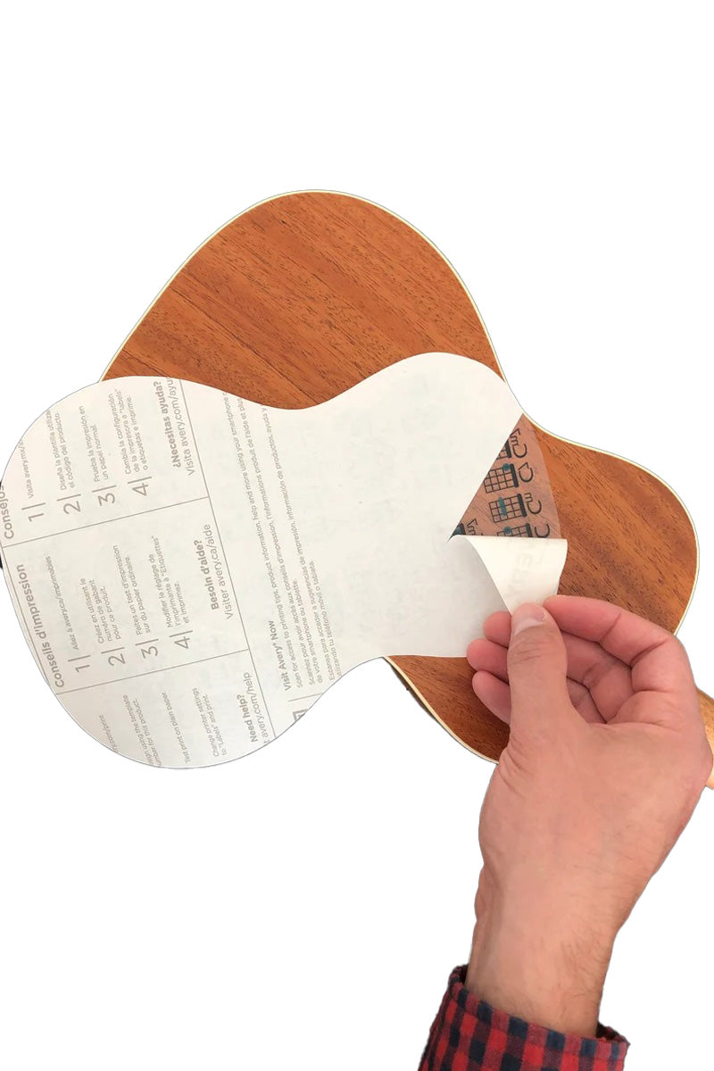 Ukulele için pembe sugar skull nota sticker – şeffaf