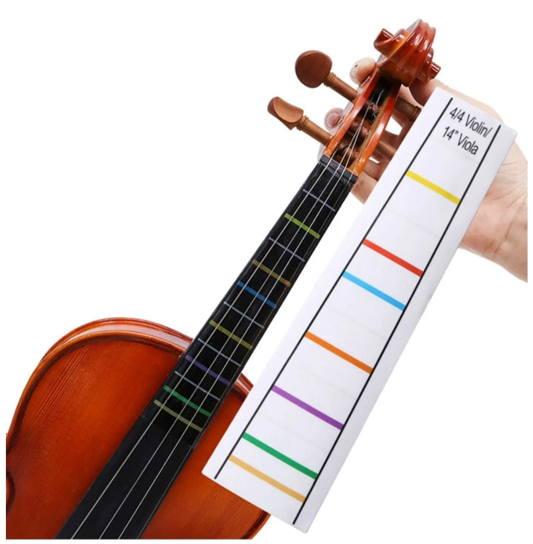 Çello için renkli pozisyon etiketi – estetik ve dikkat çekici müzik öğrenme aracı