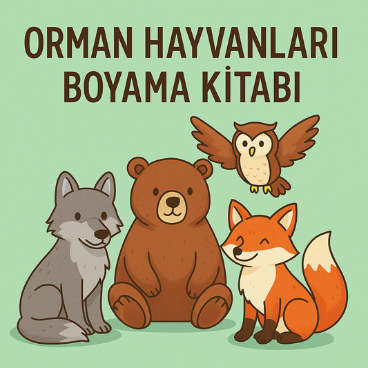 Orman hayvanları boyama kitabı çocuklar için

