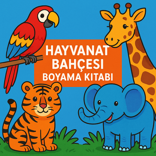 Hayvanat bahçesi boyama kitabı – çocuklar için PDF sayfalar