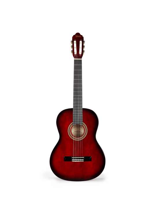 Valencia Klasik Gitar – 4/4 Boy – Kırmızı Sunburst – Şık ve Dengeli Tasarım