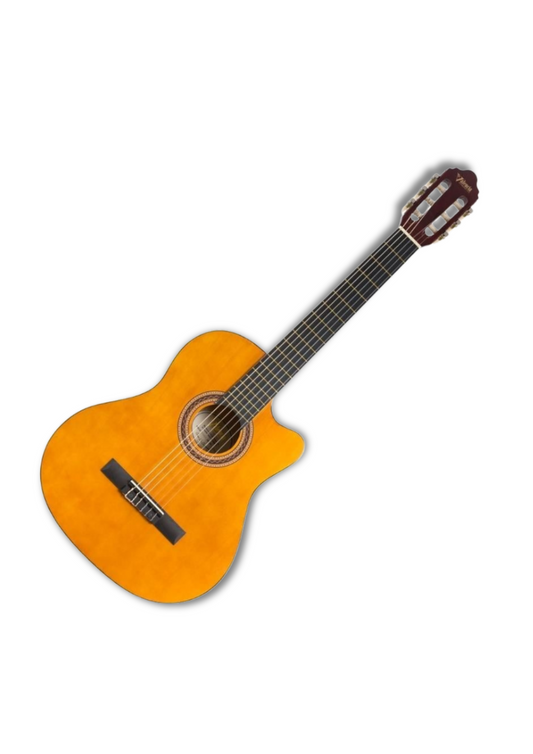 Valencia 4/4 klasik gitar – naturel renk, cutaway gövde

