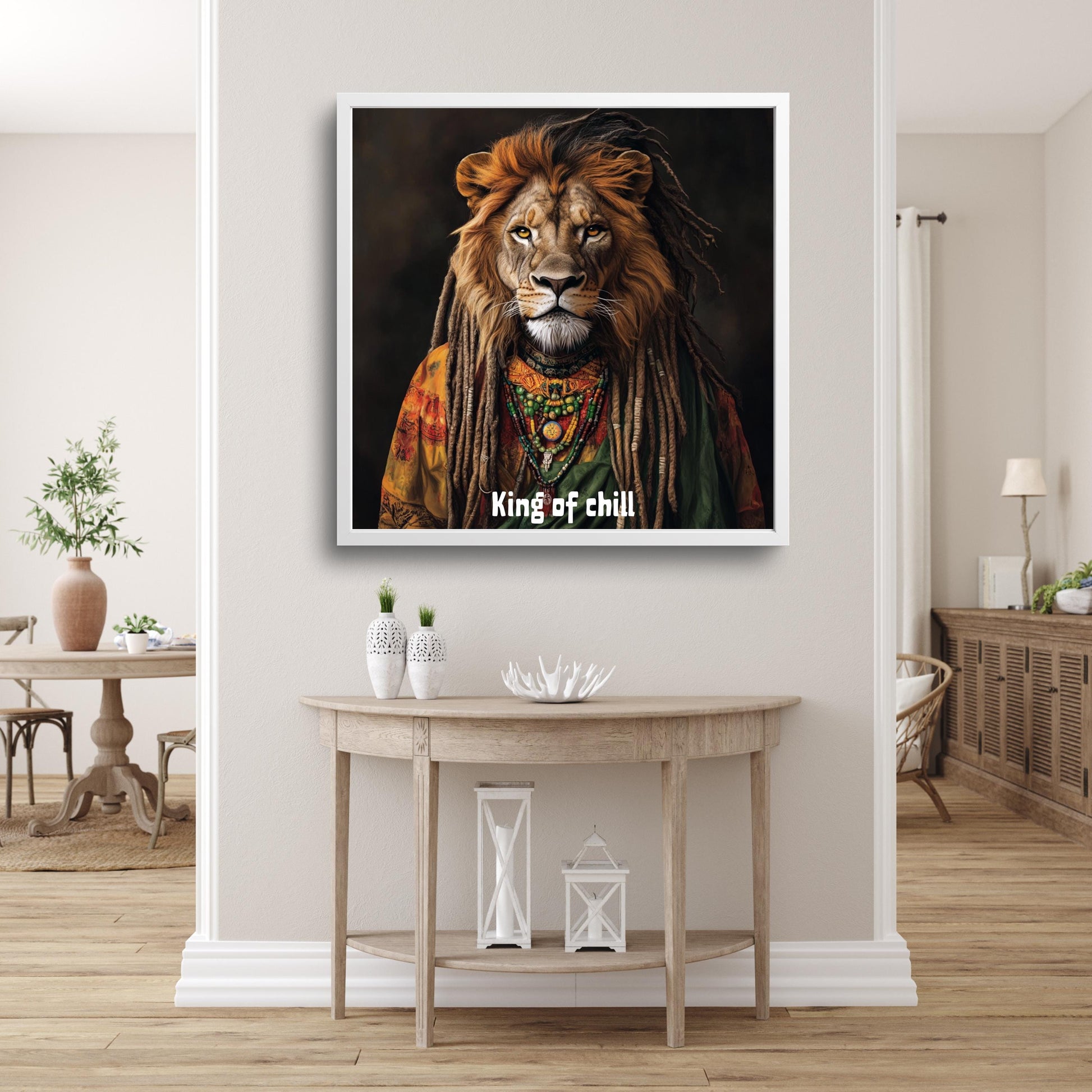 rahatlama temalı aslan duvar dekorasyonu