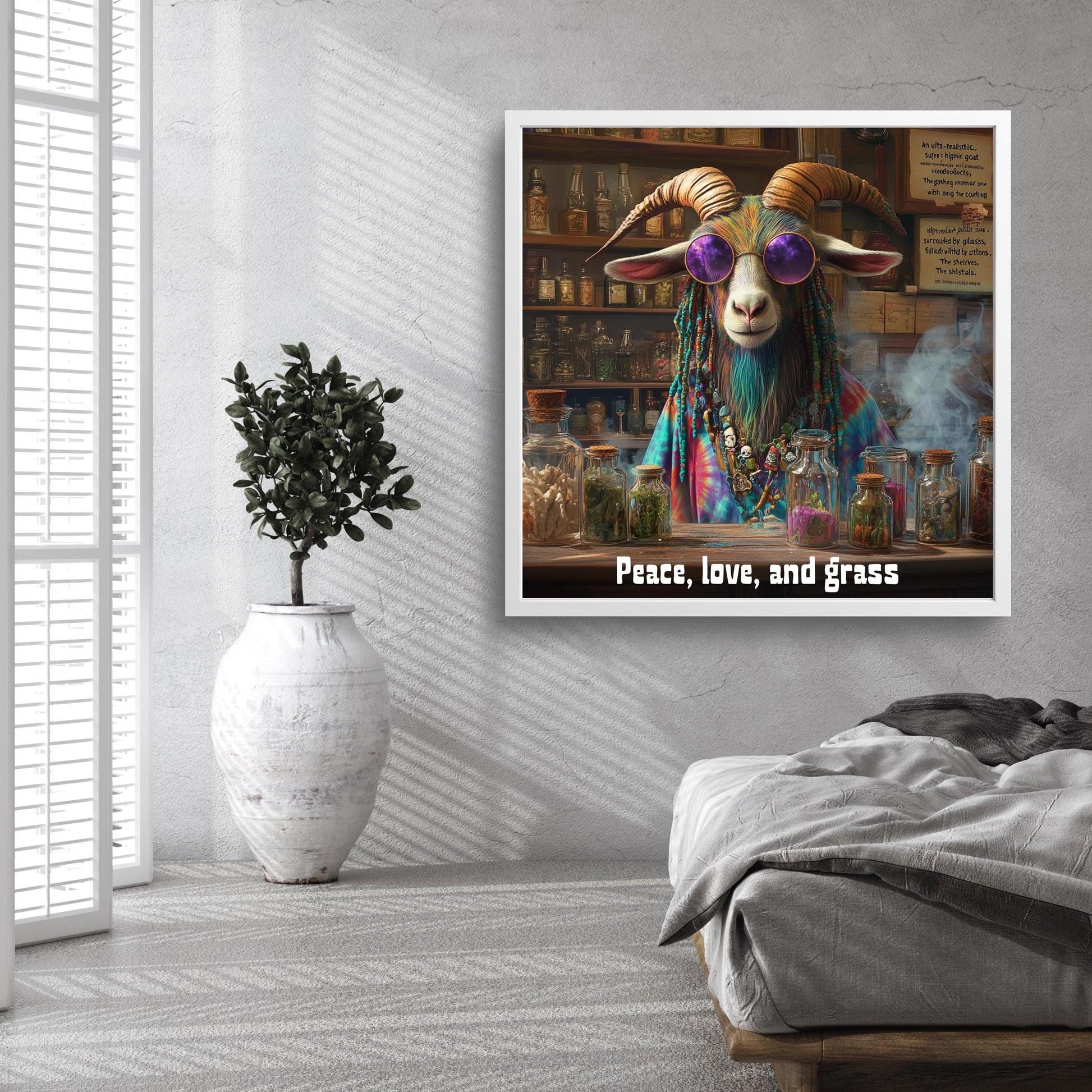 Komik boho keçi duvar posteri