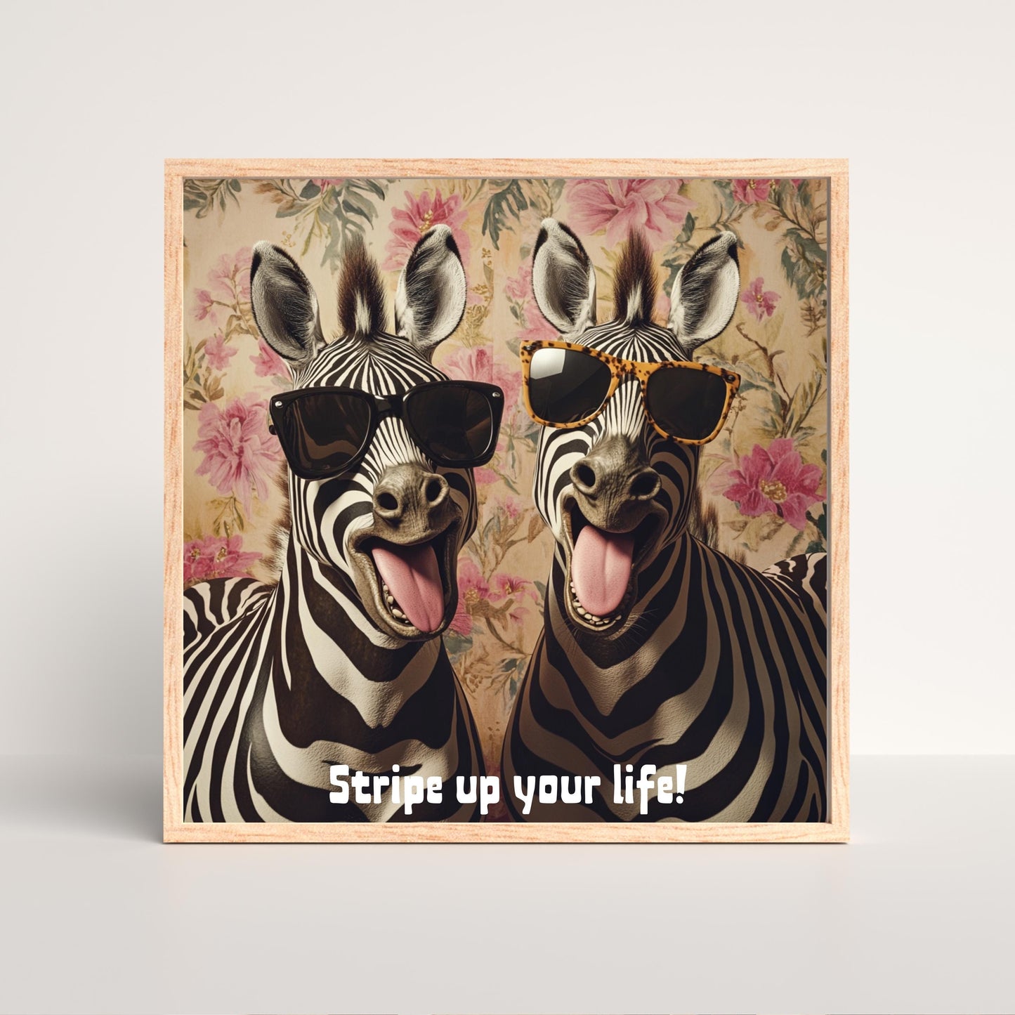 Zebra portresi – dijital komik hayvan illüstrasyonu, PDF posteri

