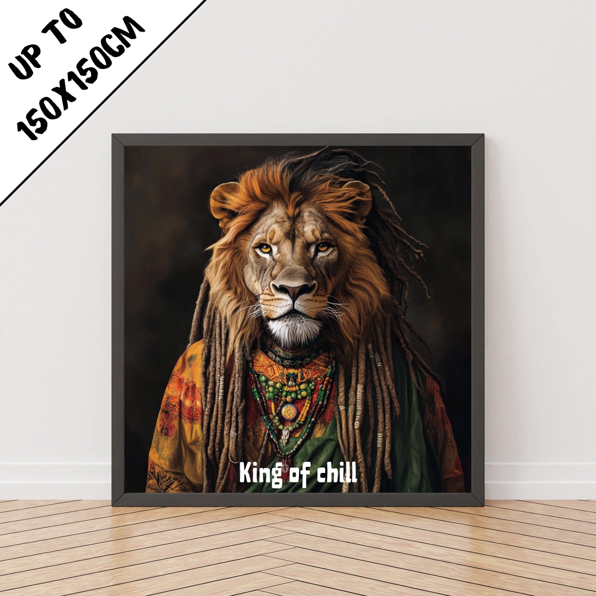 rasta aslan posteri dijital sanat reggae dekor