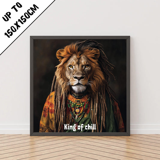 rasta aslan posteri dijital sanat reggae dekor