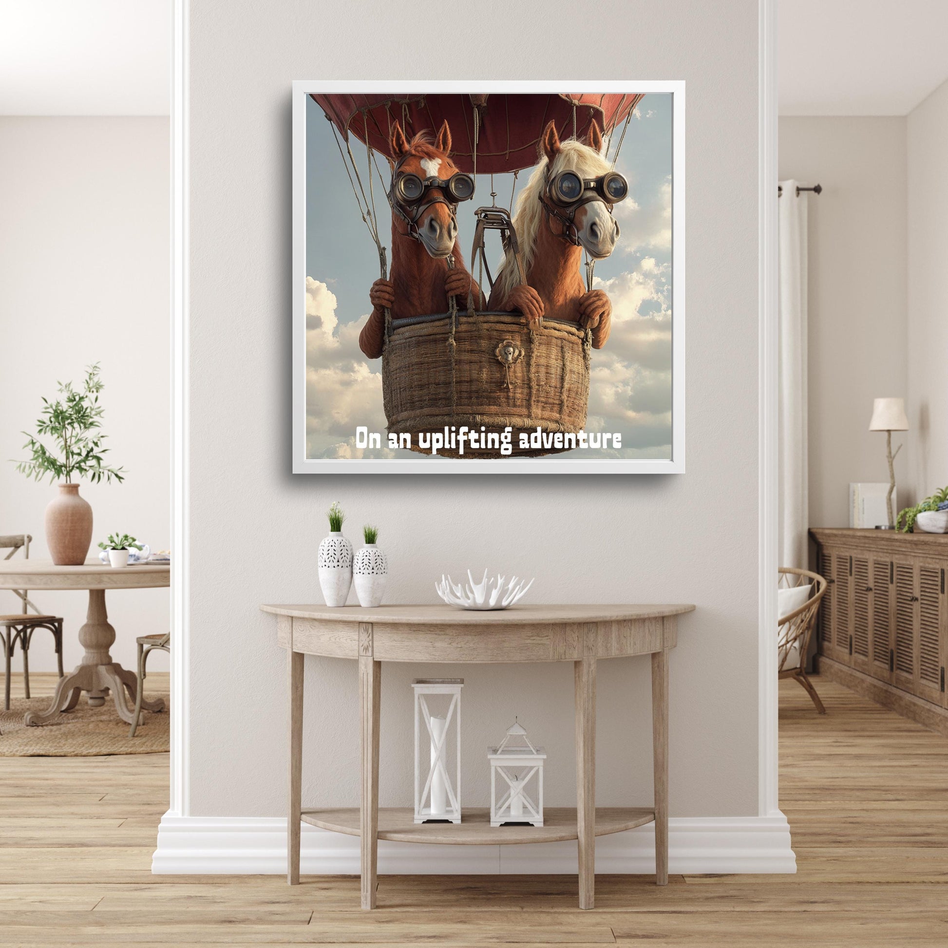 Çerçeveli dijital at posteri – eğlenceli duvar süsü